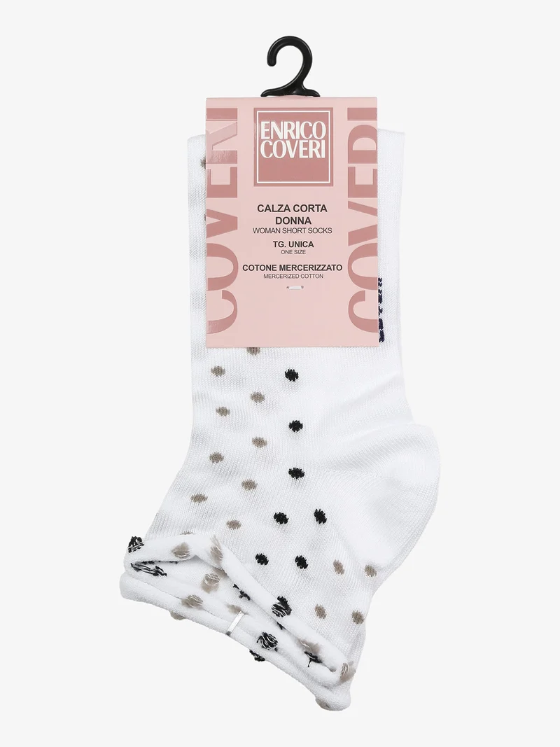 Calze corte da donna a pois - bianco