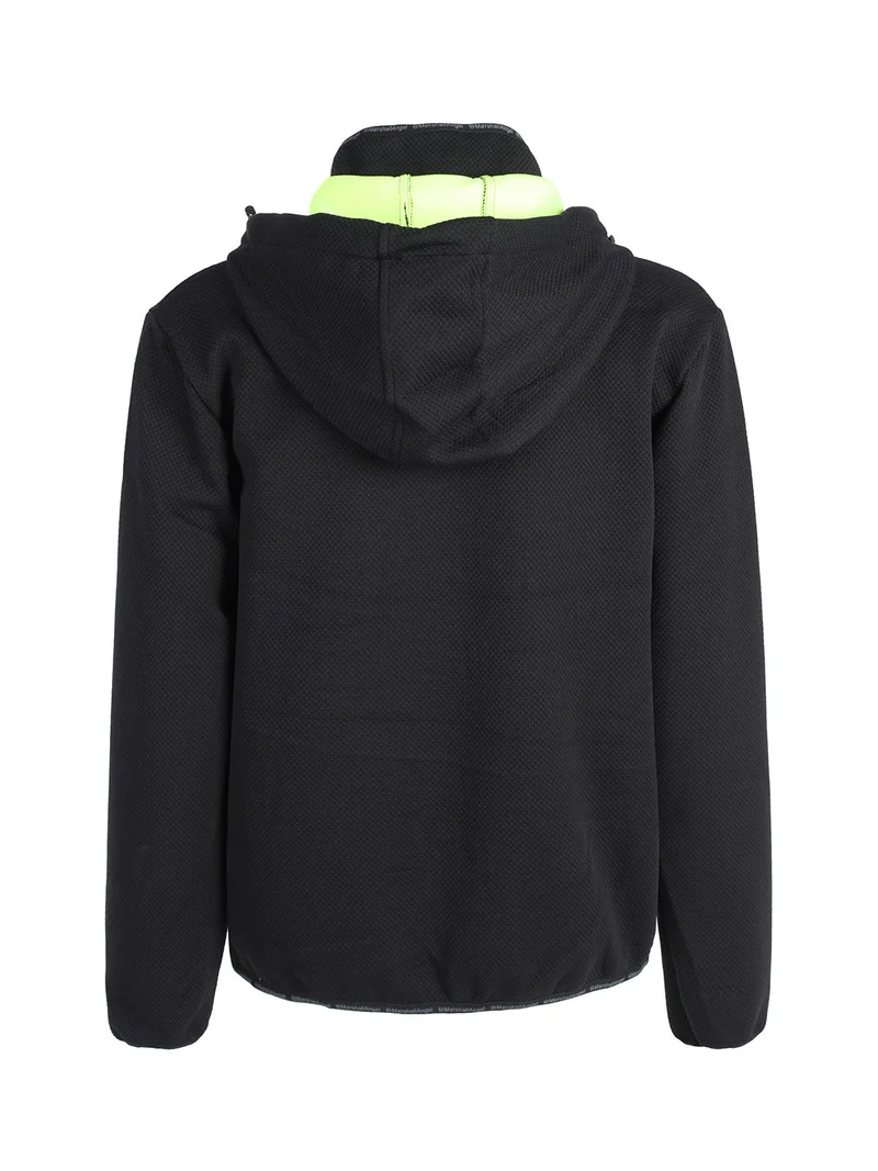 Giubbino da uomo impermeabile con cappuccio e zip - nero