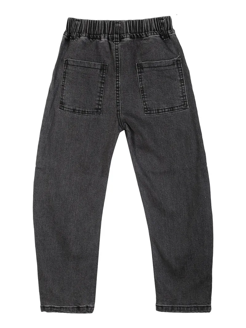 Jeans da bambino con elastico in vita - grigio scuro