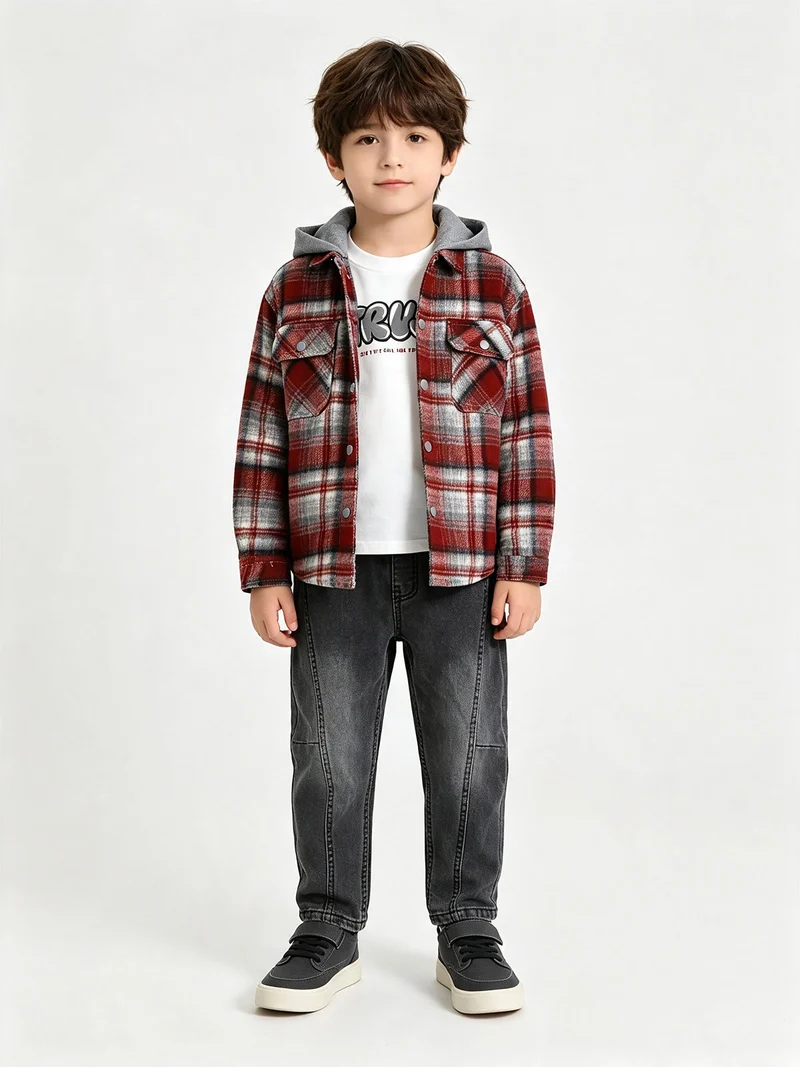 Jeans da bambino con elastico in vita - grigio scuro