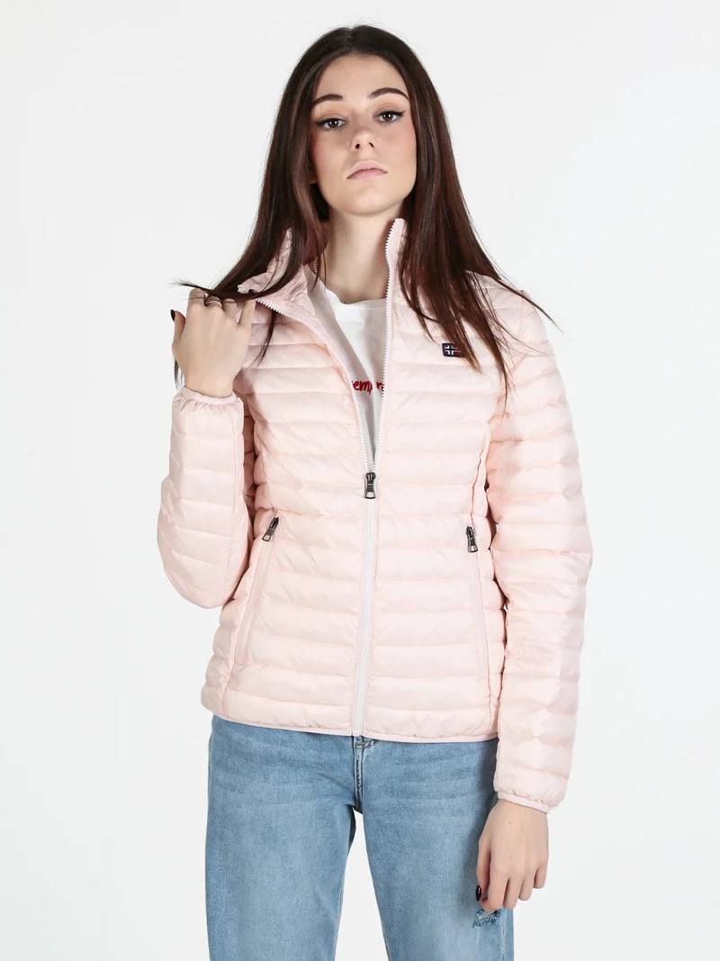 Piumino leggero da donna con cerniera - rosa