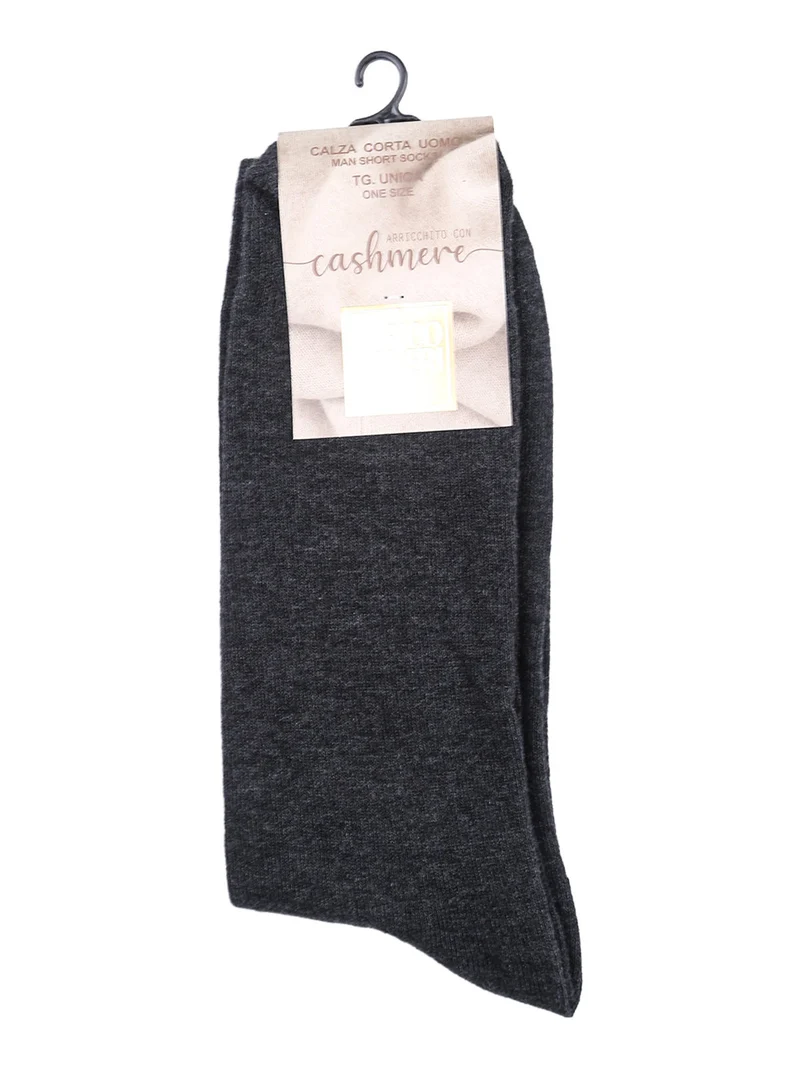 Calze corte uomo in misto cashmere - grigio scuro