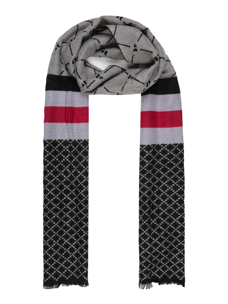 Sciarpa uomo con stampe - nero