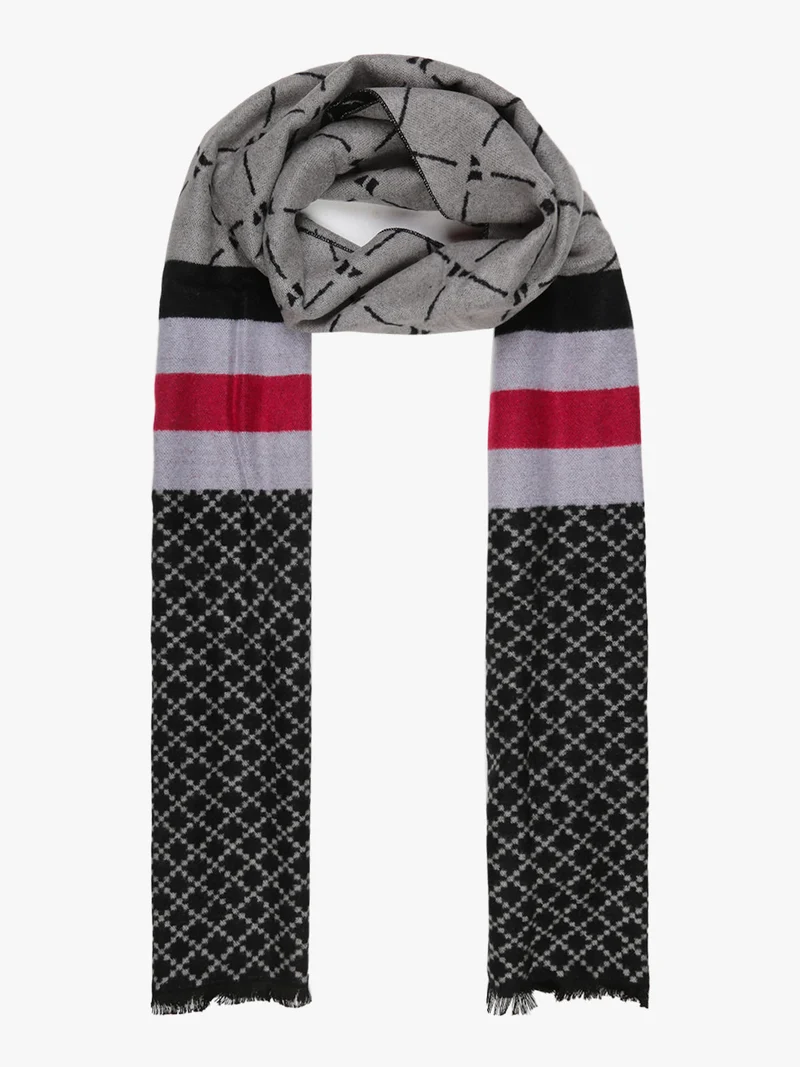 Sciarpa uomo con stampe - nero