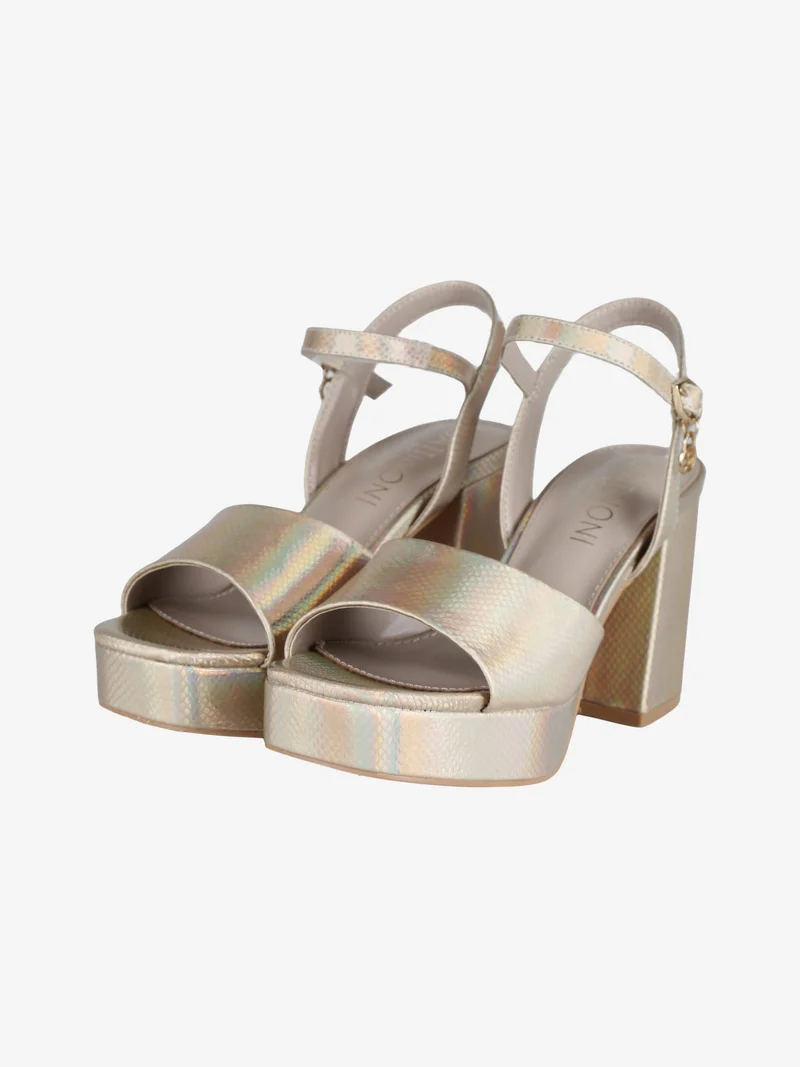 Sandali donna lucidi con tacco - oro