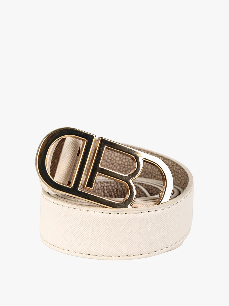 Cintura da donna con logo - panna