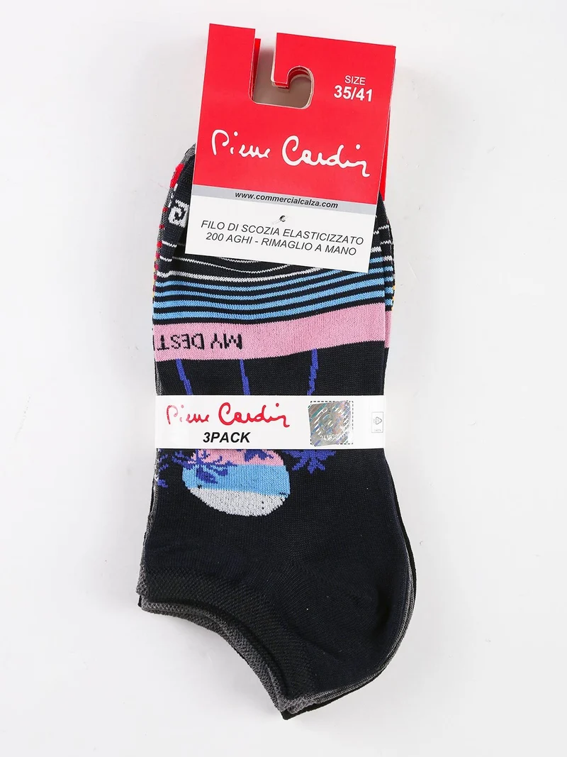 Calze corte donna con stampe Confezione 3 paia - grigio