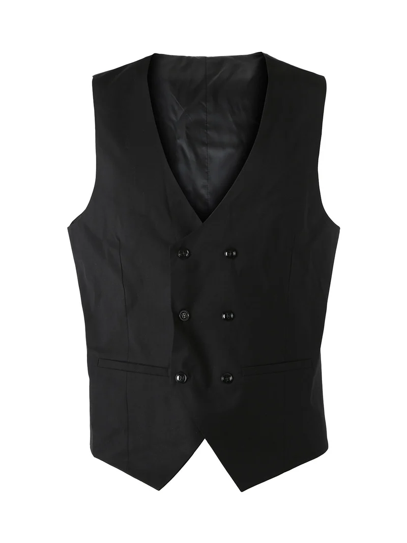 Gilet classico da uomo con chiusura a doppiopetto - nero