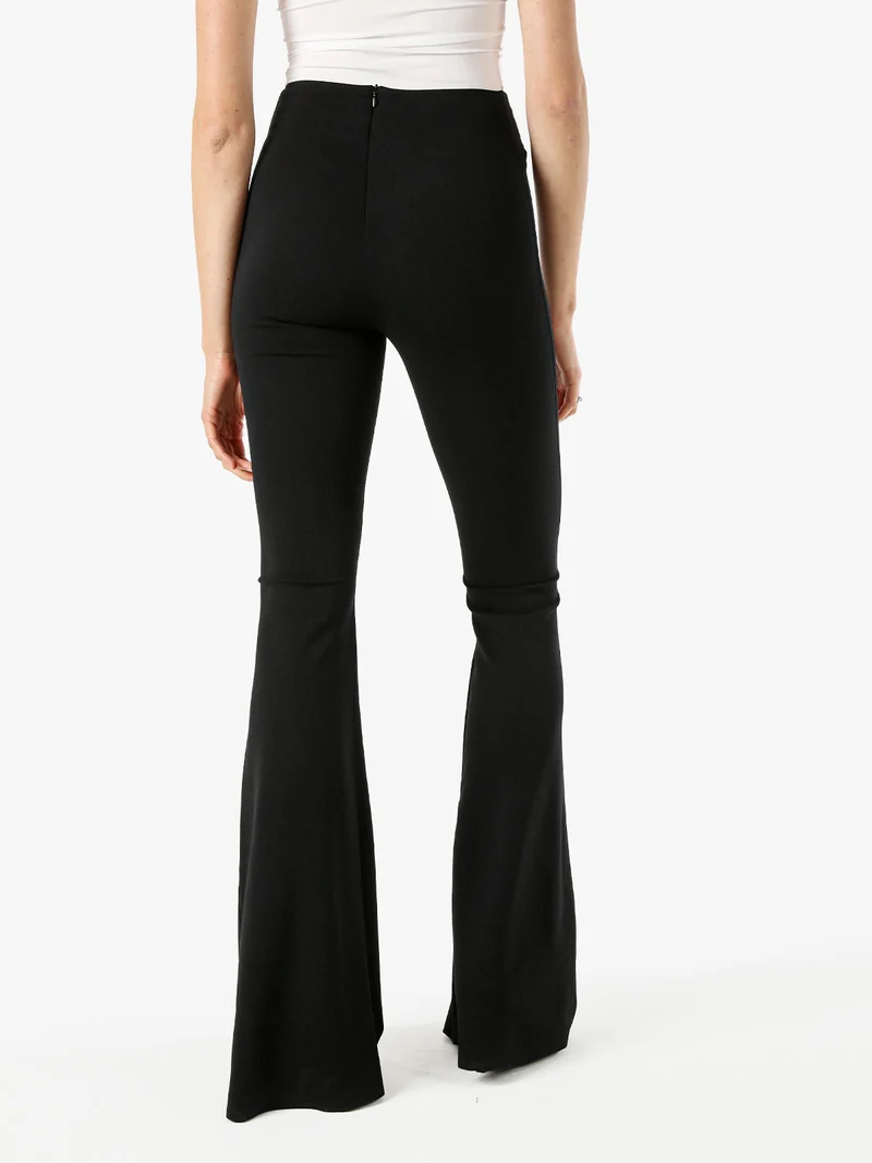 Pantaloni eleganti da donna con finale a zampa - nero