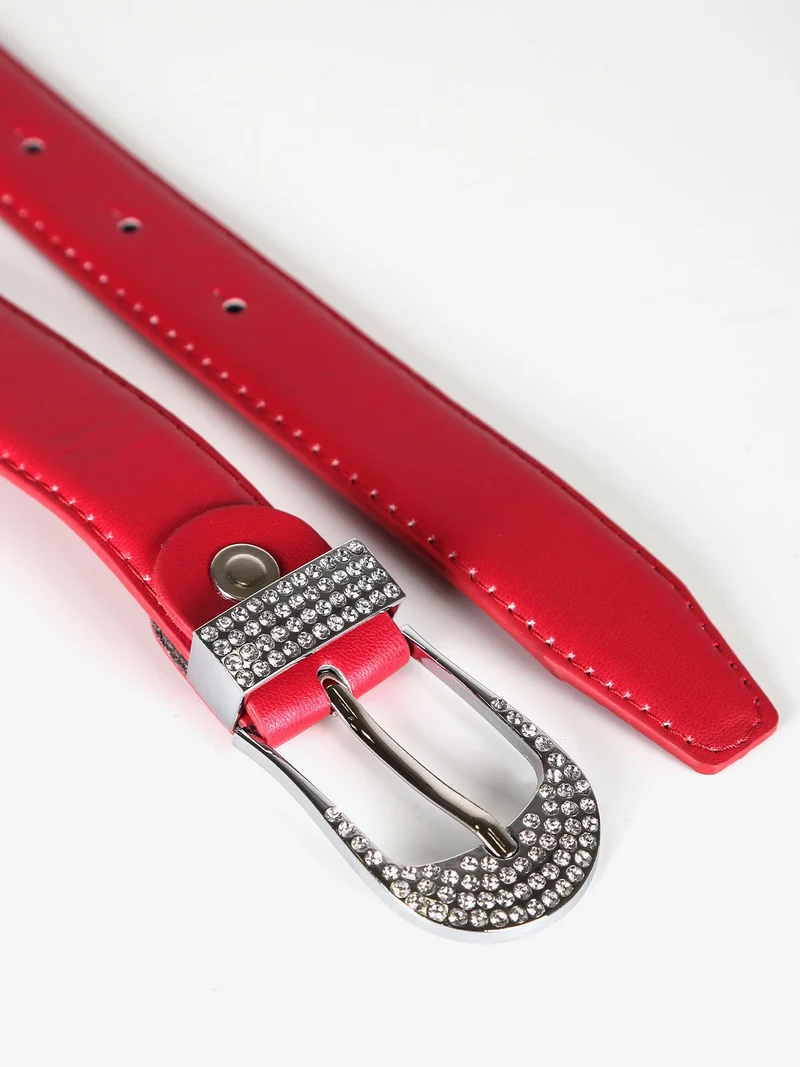 Cintura donna con strass - rosso