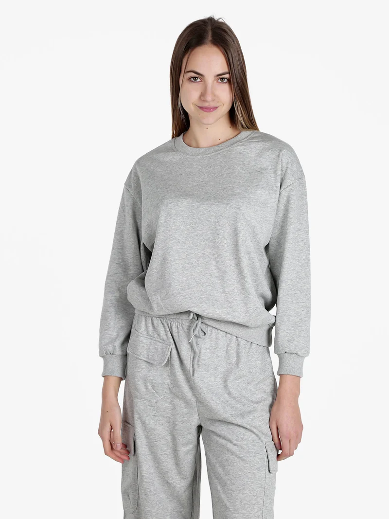 Felpa girocollo da donna - grigio