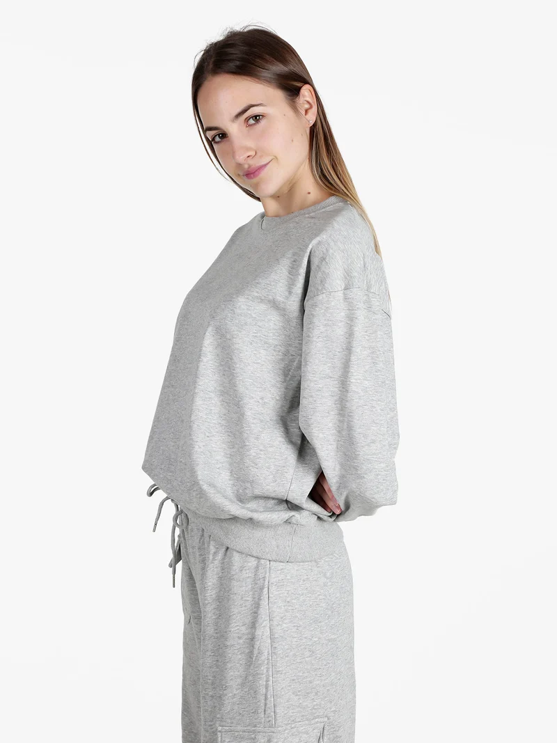 Felpa girocollo da donna - grigio