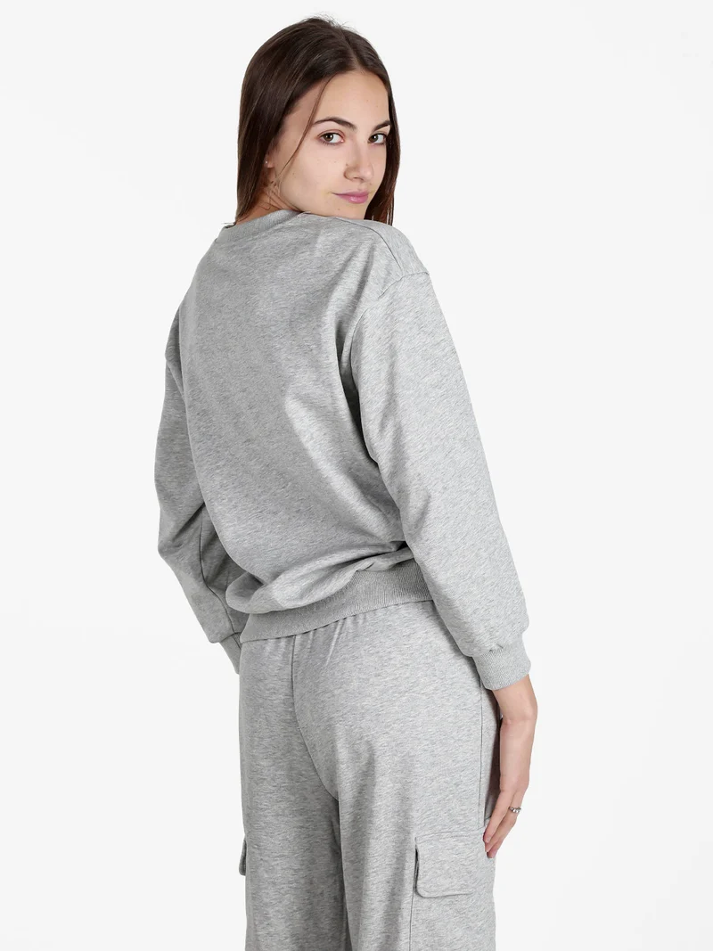 Felpa girocollo da donna - grigio