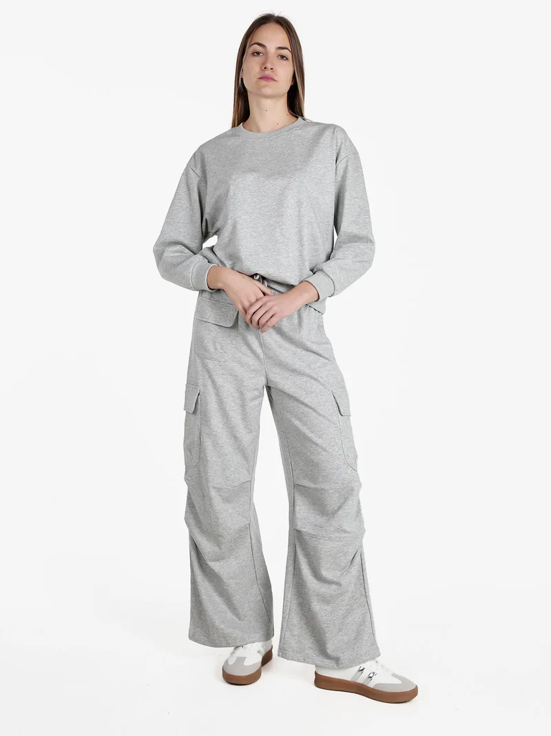Felpa girocollo da donna - grigio