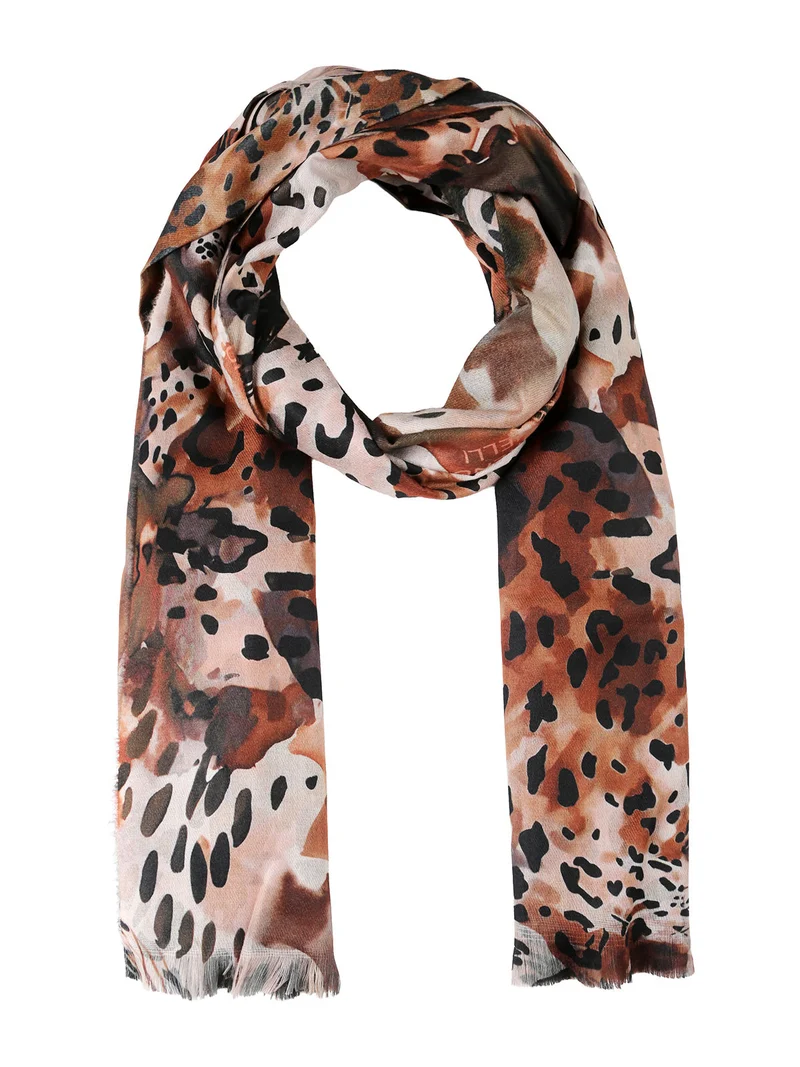 Sciarpa donna leggera con stampe - marrone