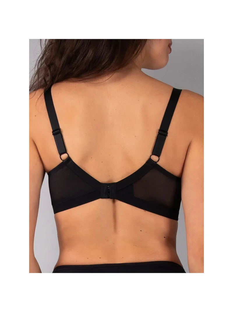 DR14C Reggiseno donna imbottito con ferretto e coppa C preformata - nero