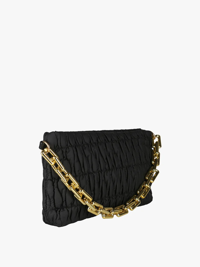 Borsa donna trapuntata con tracolla - nero