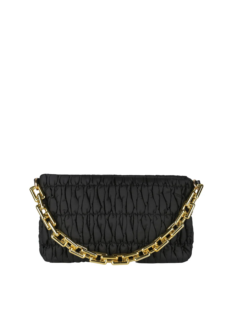 Borsa donna trapuntata con tracolla - nero