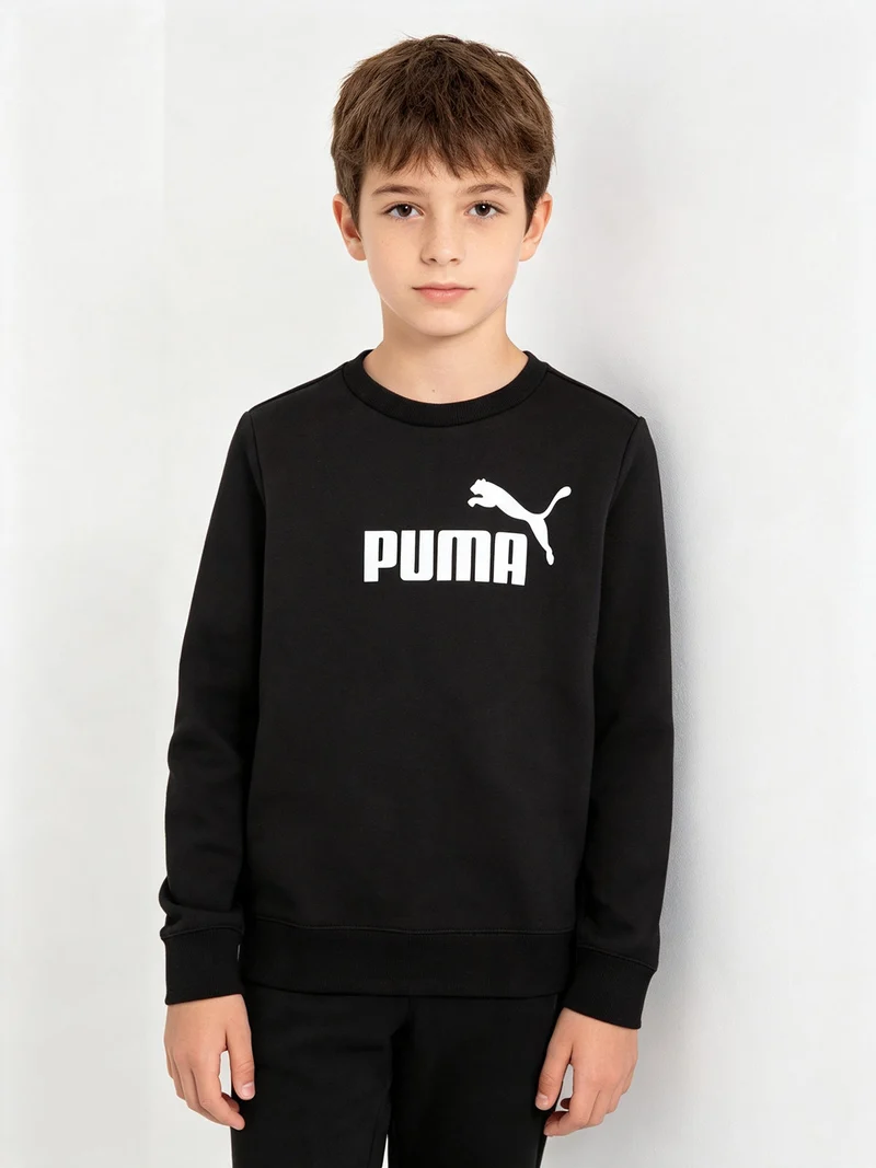 Felpa girocollo da ragazzo con logo - nero