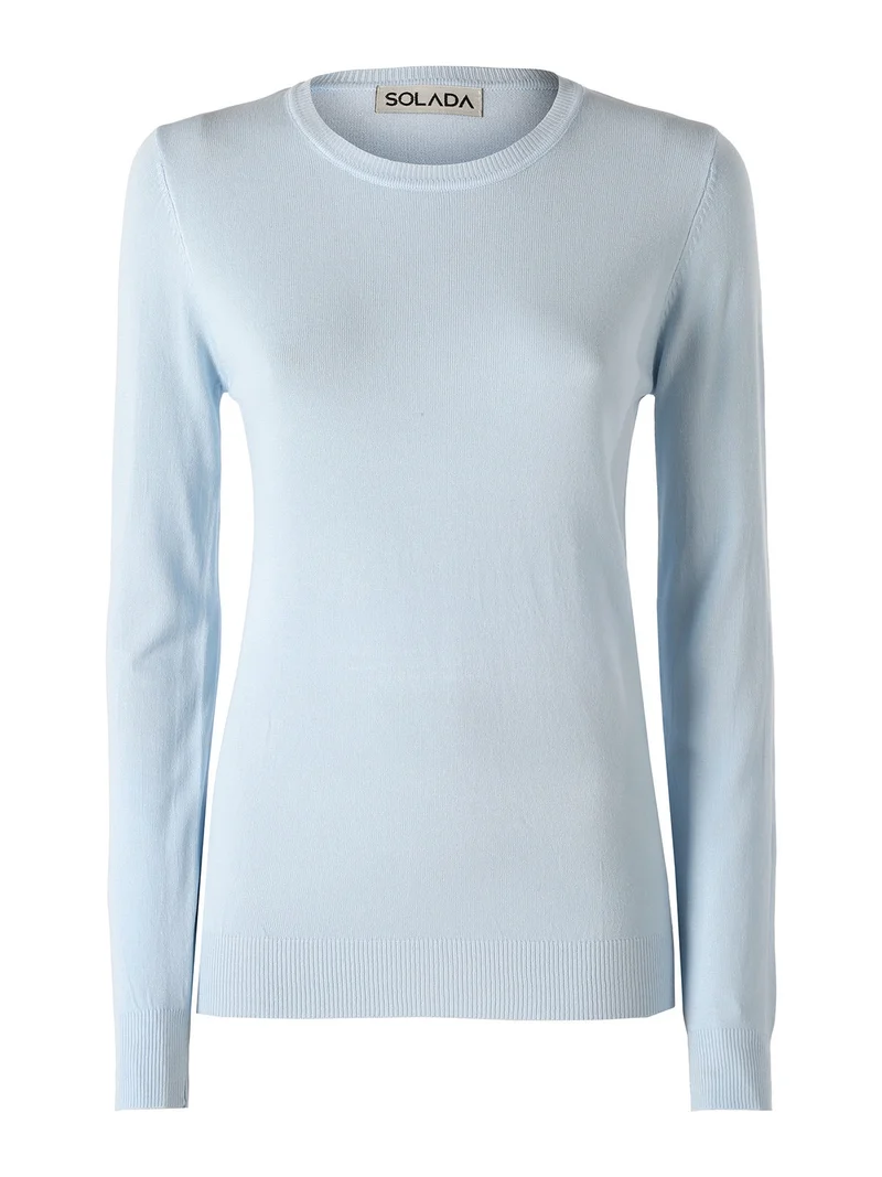 Maglia girocollo da donna - azzurro