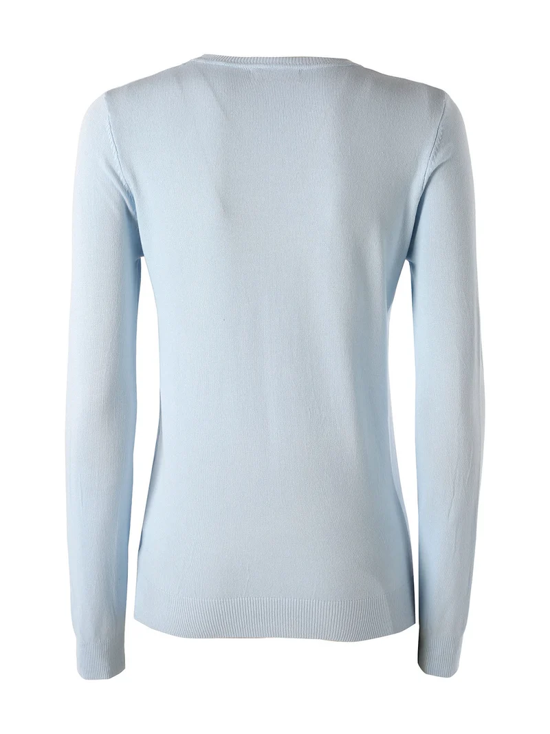 Maglia girocollo da donna - azzurro