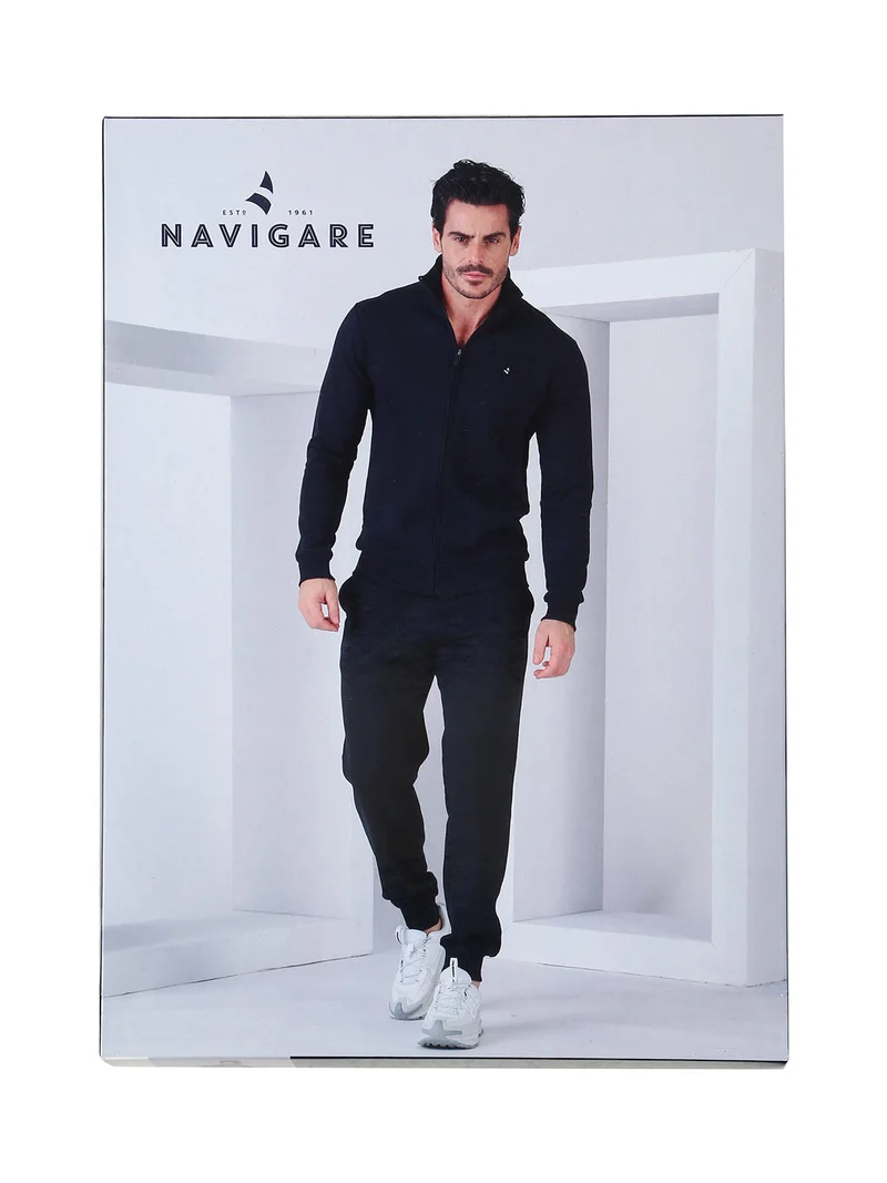 Completo tuta da uomo 2 pezzi con zip in caldo cotone - blu scuro