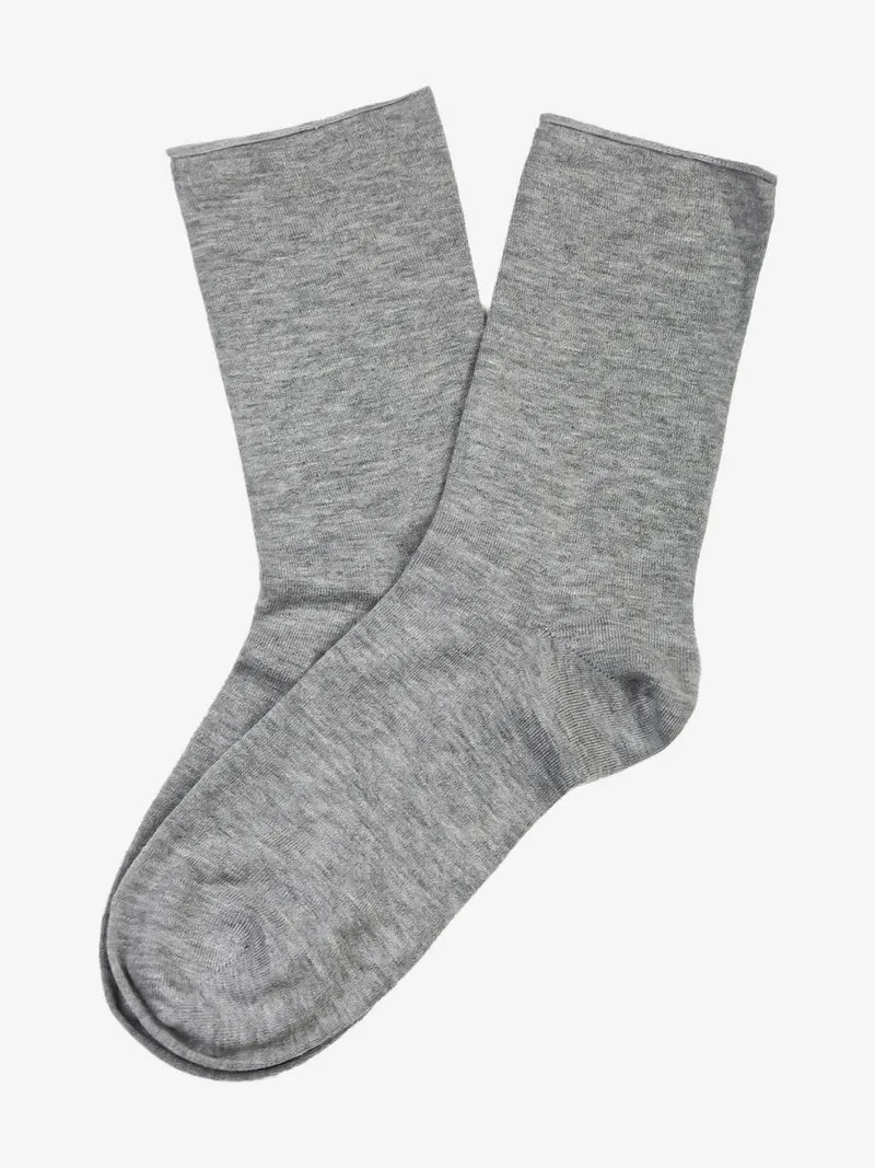 Calze corte da donna in misto cashmere - grigio