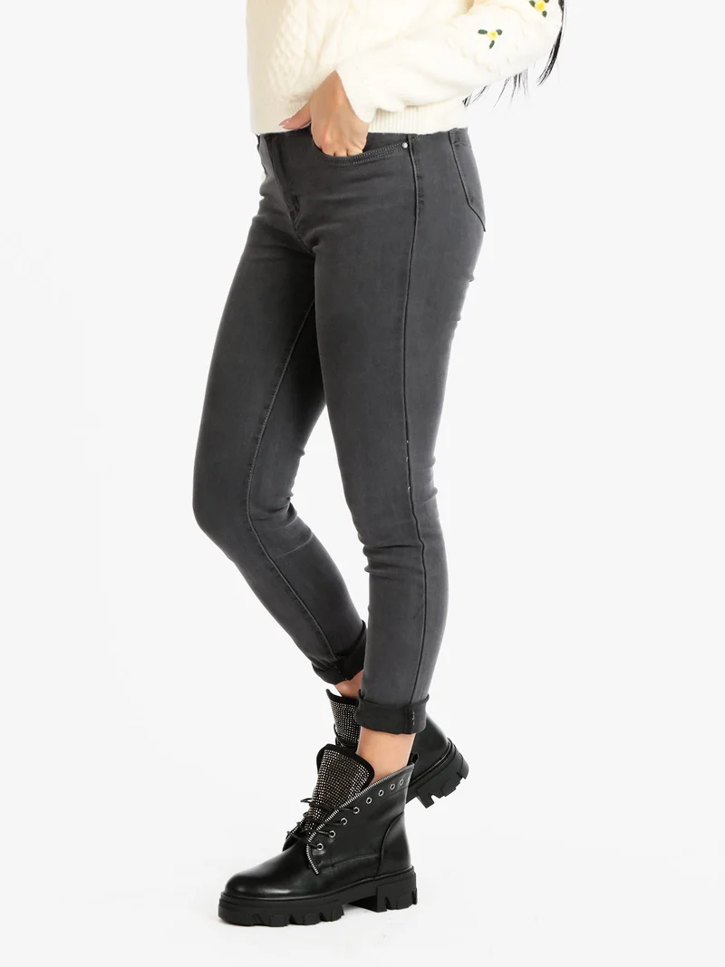 Jeans slim fit da donna - grigio scuro