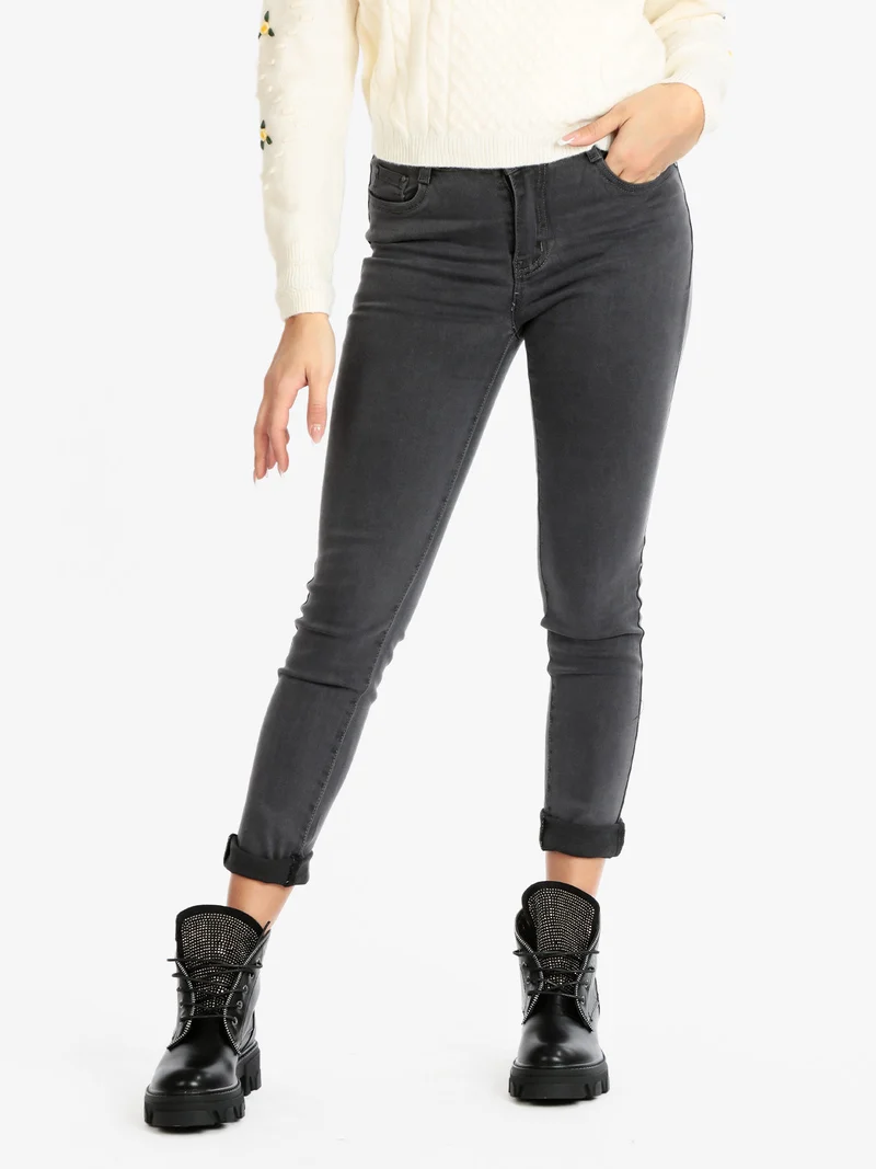 Jeans slim fit da donna - grigio scuro