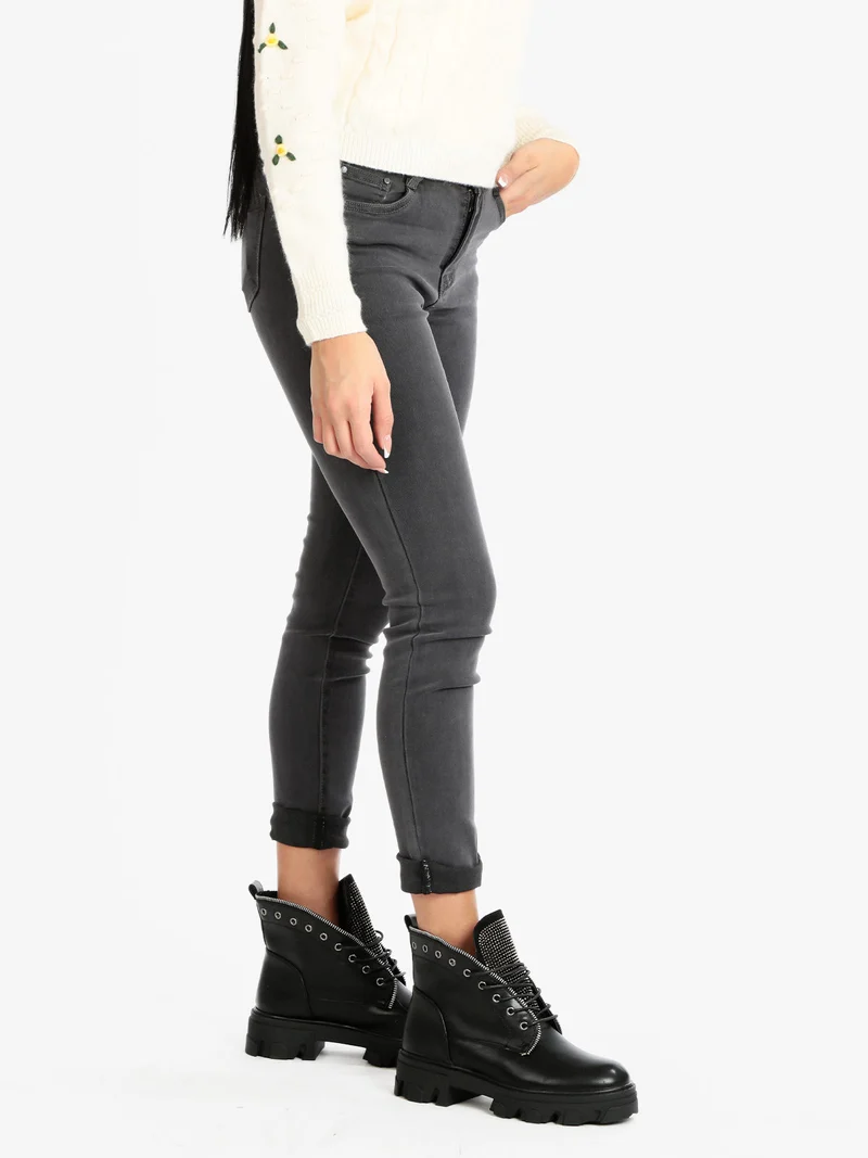 Jeans slim fit da donna - grigio scuro