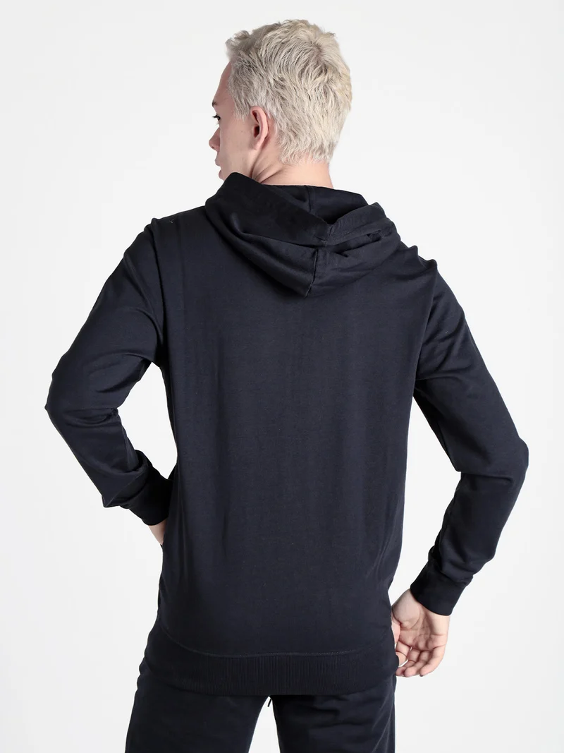 Felpa da uomo con cappuccio e zip - blu scuro