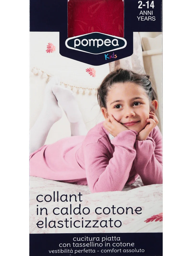 Collant bambina in caldo cotone - rosso