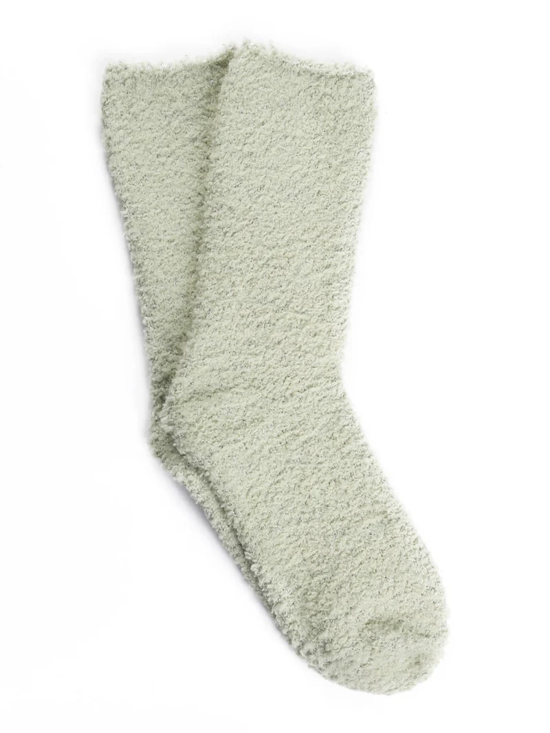 Calze donna in ciniglia con lurex - verde chiaro