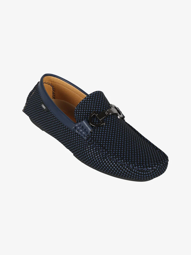 Mocassini da uomo con stampe - blu scuro