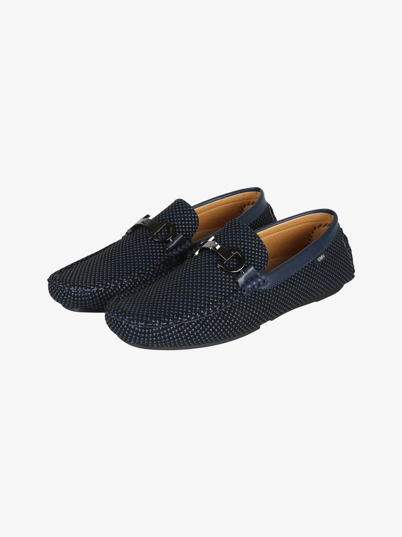 Mocassini da uomo con stampe - blu scuro