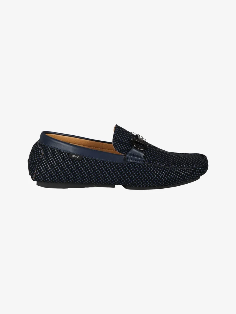 Mocassini da uomo con stampe - blu scuro
