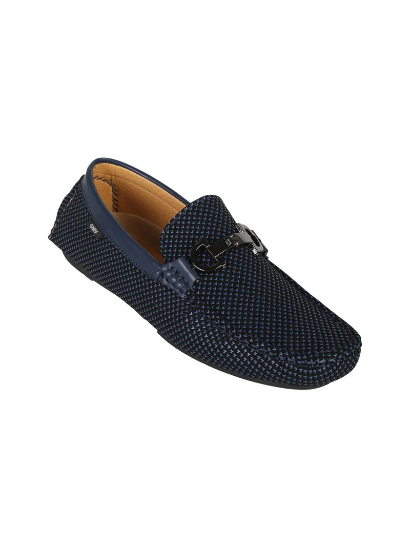 Mocassini da uomo con stampe - blu scuro