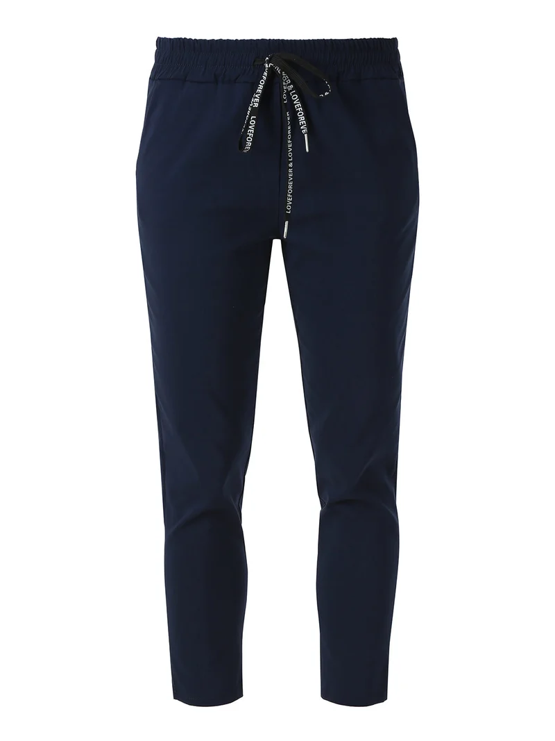 Pantaloni donna elasticizzati con coulisse - blu