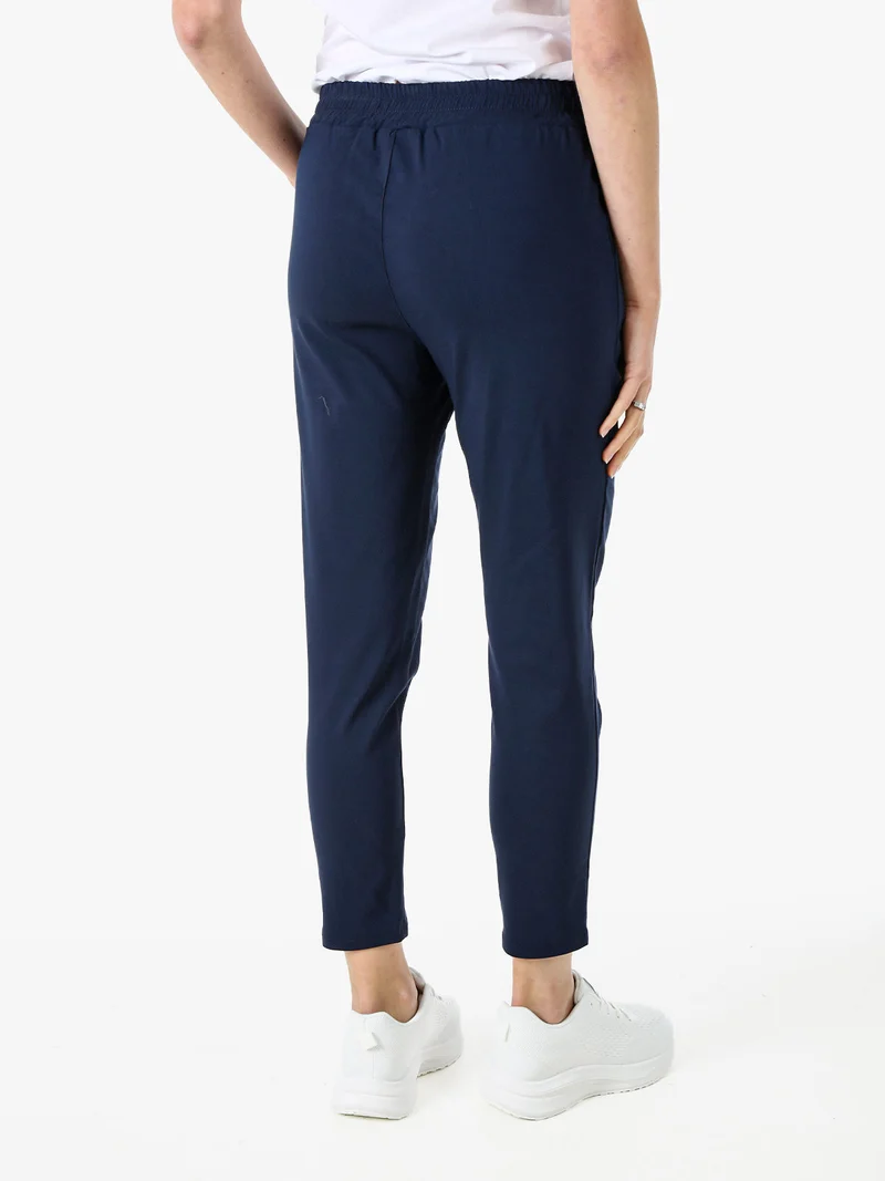 Pantaloni donna elasticizzati con coulisse - blu
