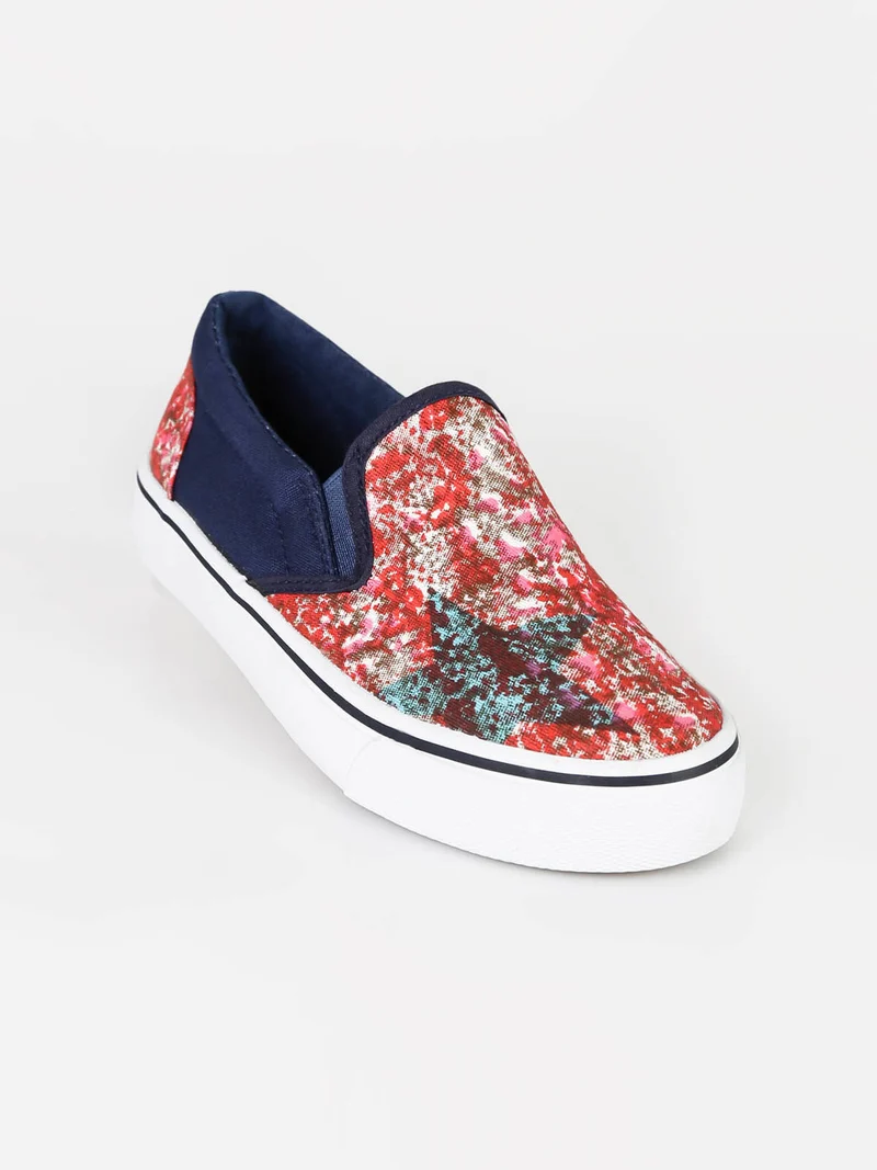 Scarpe bambina slip on in tela - arancione