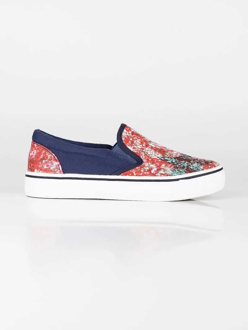 Scarpe bambina slip on in tela - arancione