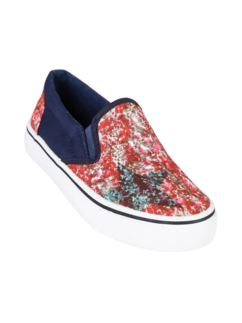 Scarpe bambina slip on in tela - arancione