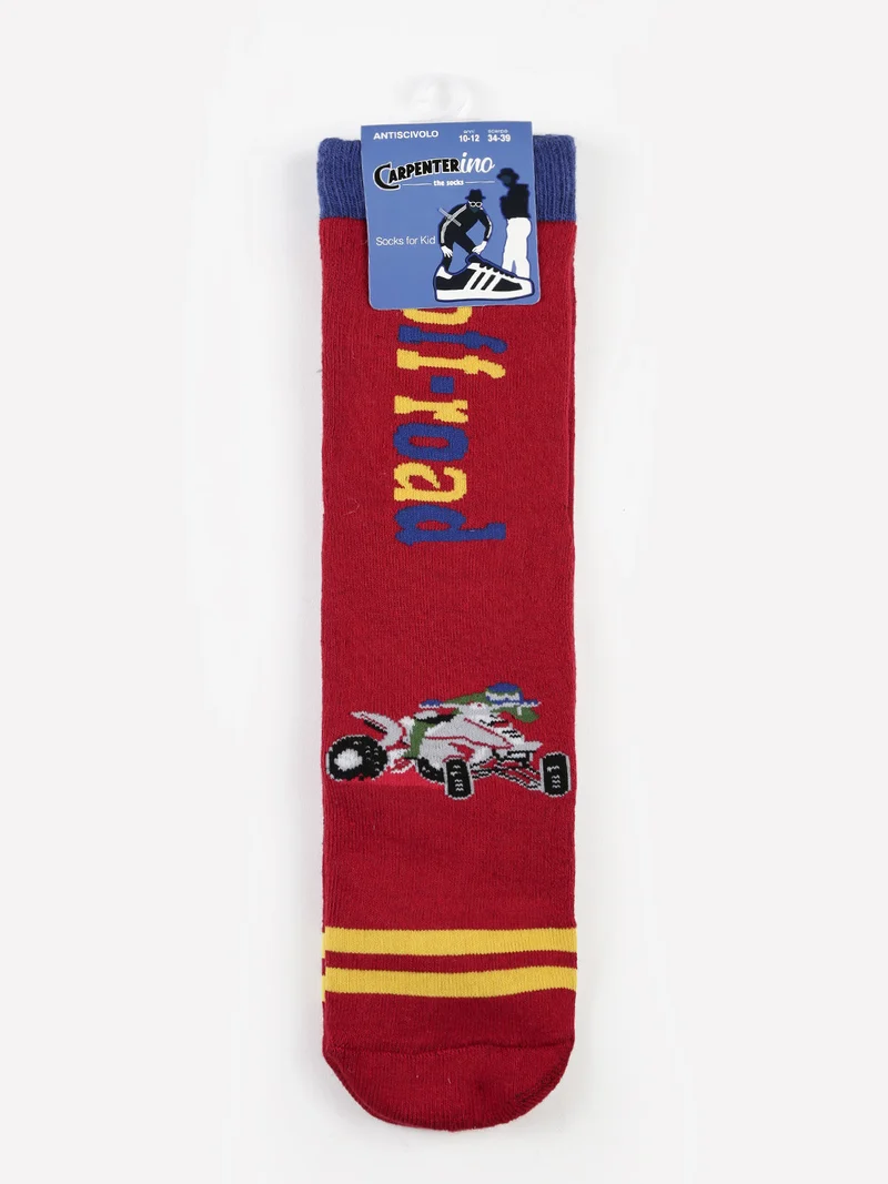 Calze antiscivolo da bambino con stampe - rosso