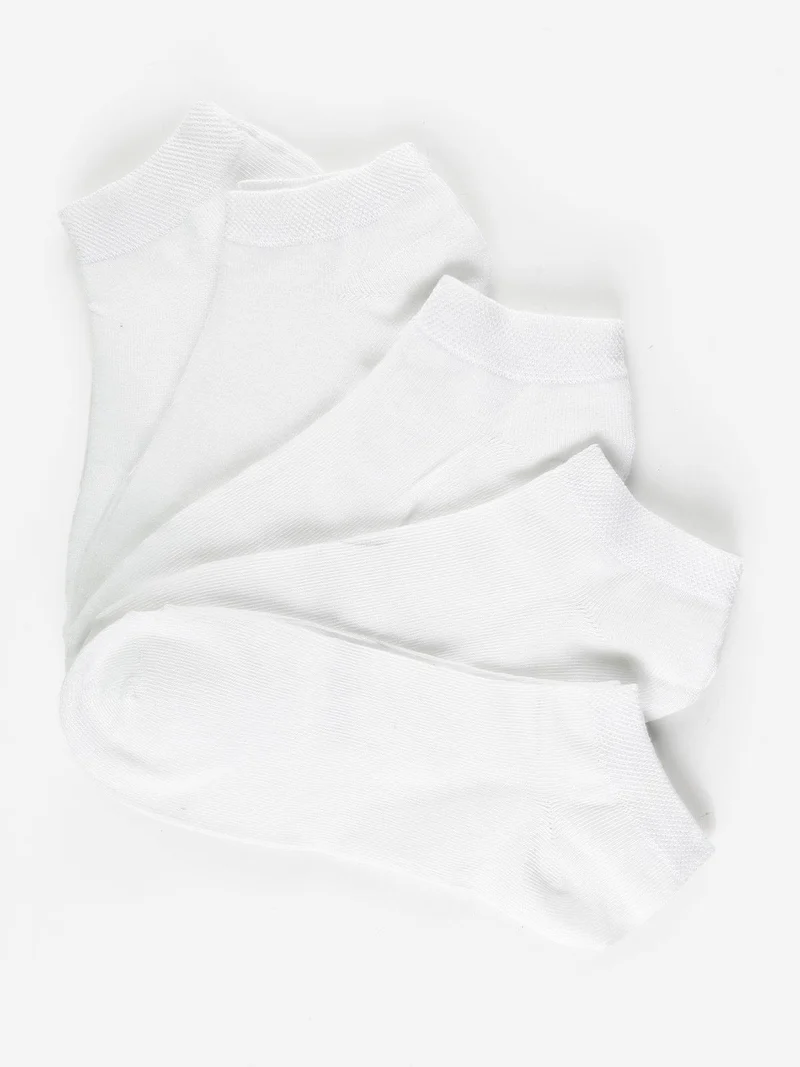 Fantasmino donna in misto cotone Confezione da 5 paia - bianco