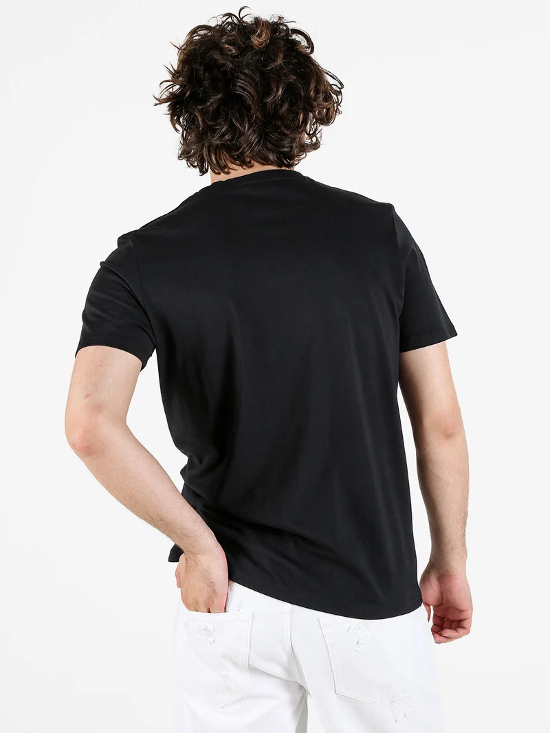 T-shirt uomo in cotone con stampa sul fondo - nero
