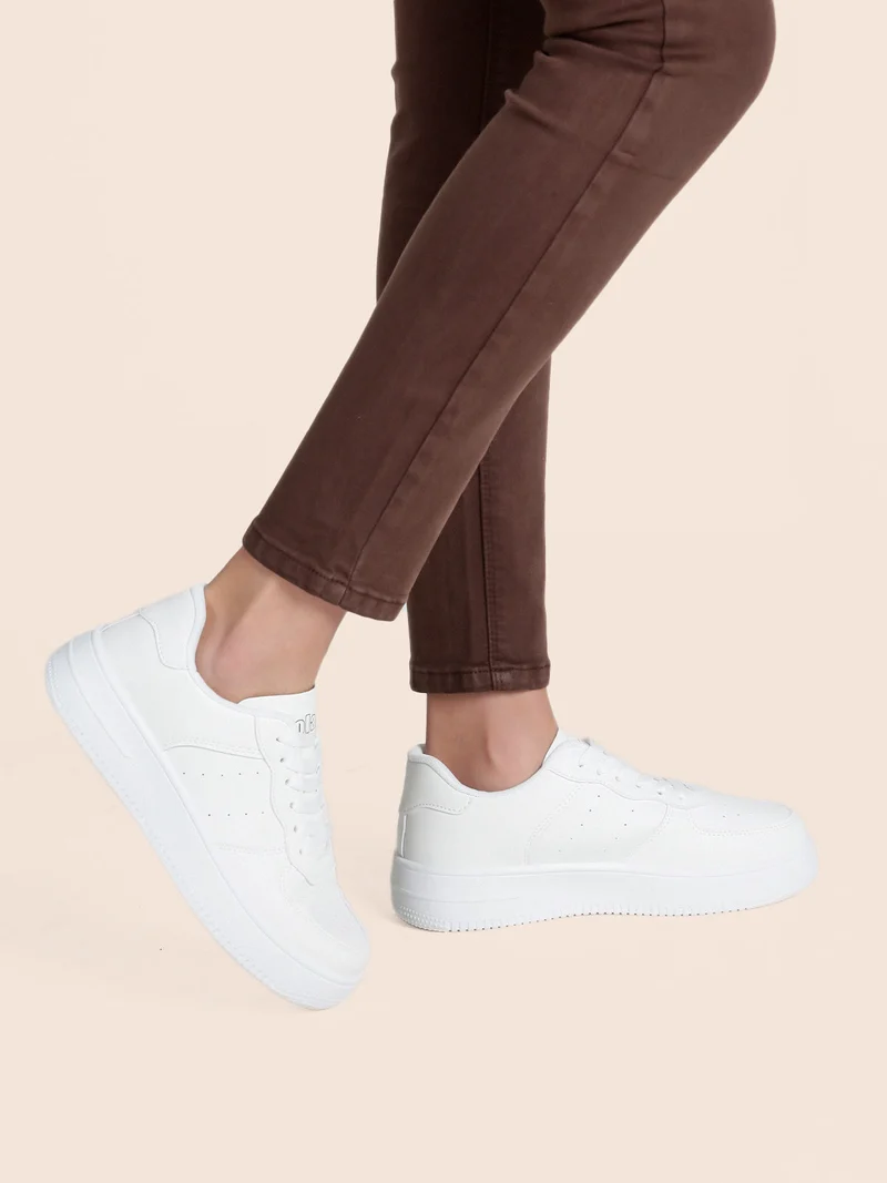 Sneakers donna stringate - bianco
