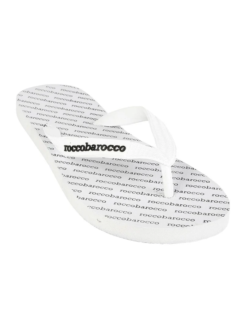 Infradito uomo in gomma con scritte - bianco