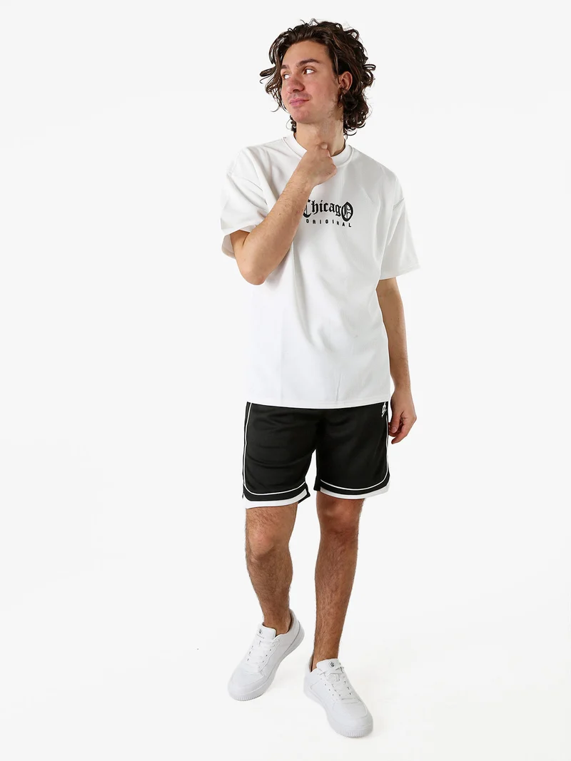 T-shirt oversize da uomo a nido d'ape - bianco