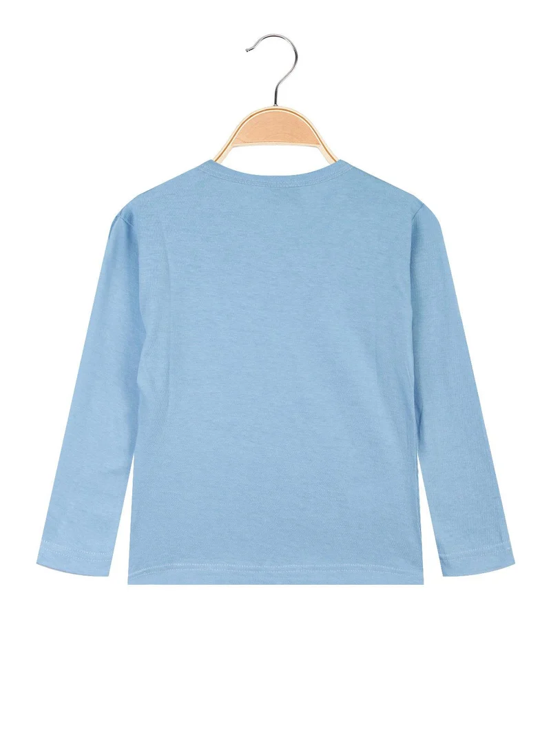 Maglietta Cinderella da bambina manica lunga - azzurro