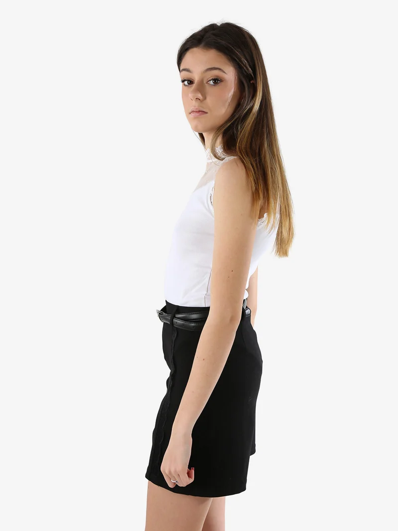 Top body donna senza maniche con inserti in tulle e pizzo - bianco